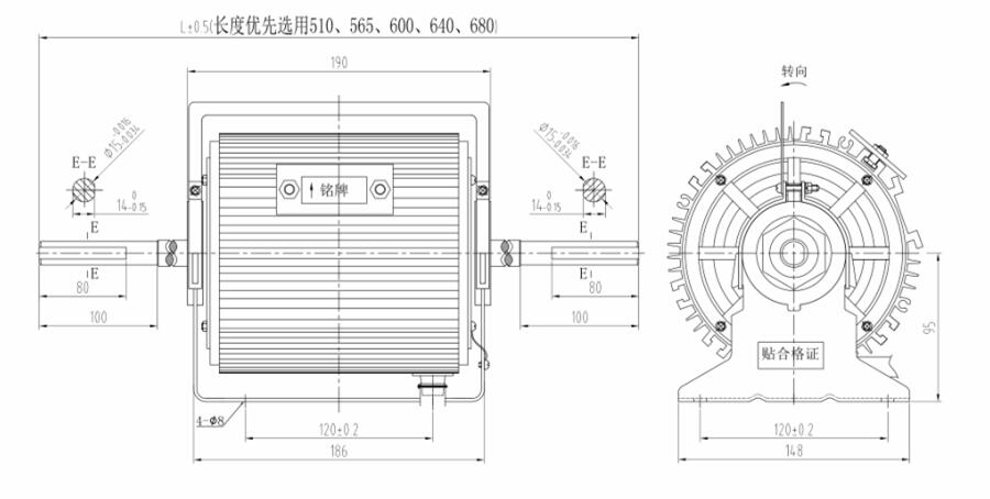 Large air volume fan coil motor